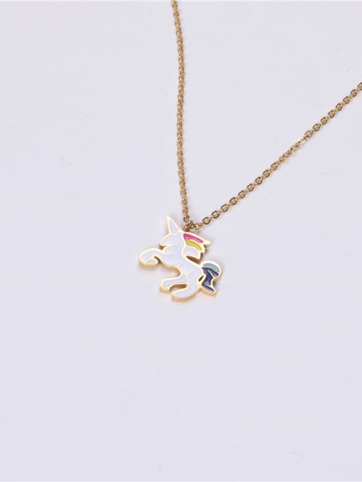 GROSE Titanium With Gold Plated Simplistic Horse Pendant Necklaces 4