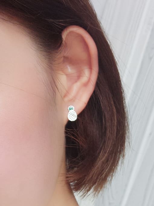 Peng Yuan Tiny Pineapple Silver Stud Earrings 1
