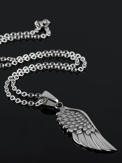Open Sky Personalized Titanium Angel Wing Necklace 1