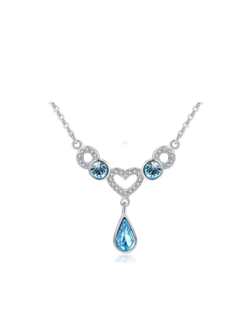 kwan Micro Pave Heart Water Drop Women Necklace
