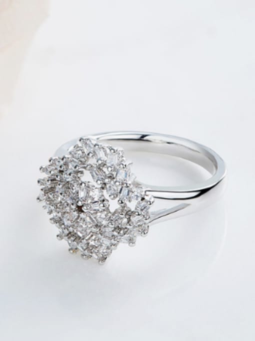 CEIDAI Exaggerated Zircon Platinum Plated Women Ring 2