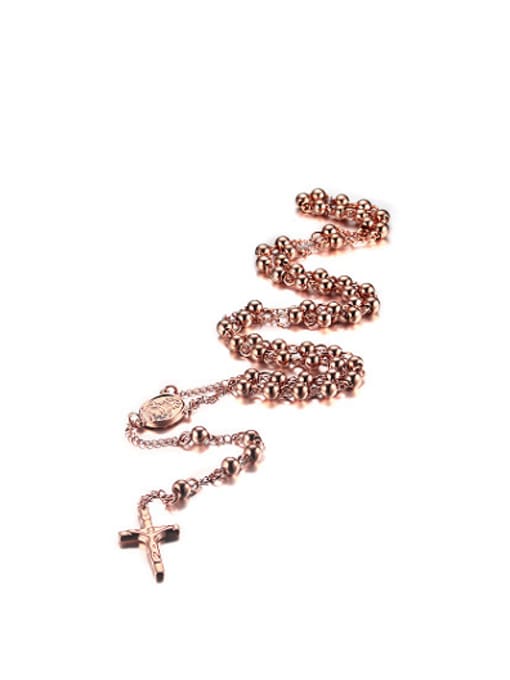 CONG Exquisite Rose Gold Plated Cross Shaped Sweater Chain 0