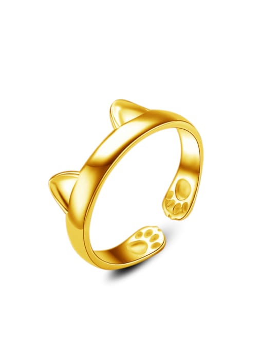 Ya Heng Simple Lovely Cat Opening Copper Ring 0