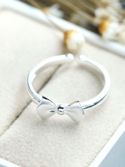 kwan Butterfly Bow Popular Silver Women Opening Ring 2