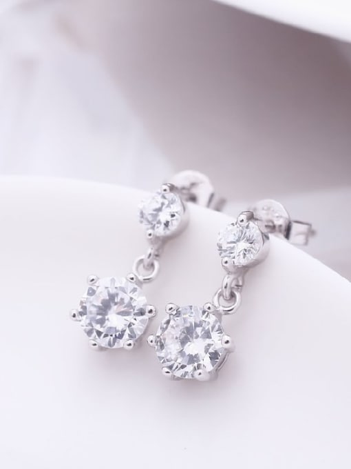 Ya Heng Shining Double Zircons Temperaments Stud Earrings 2