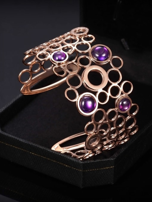 JINDING The Twist Circle And The Purple Opal Opening Bracelet 2