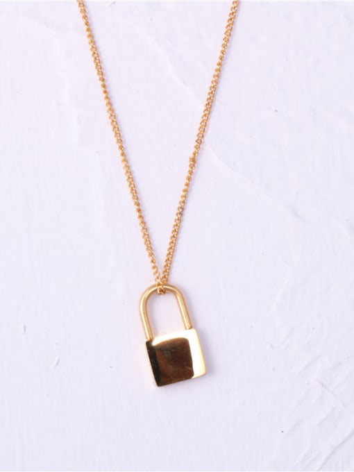 GROSE Titanium With Gold Plated Simplistic Locket Necklaces