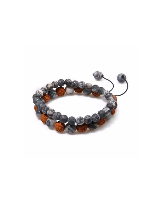 B6059-D Semi-precious Stones Double Layer Bracelet