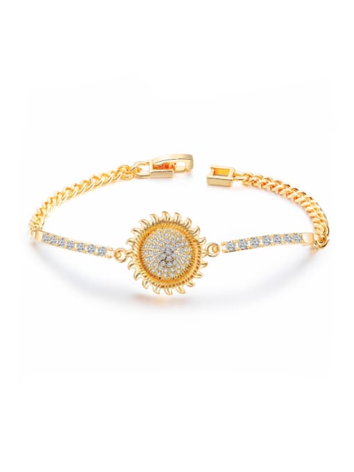 gold Copper With 18k Gold Plated Delicate helianthus Bracelets
