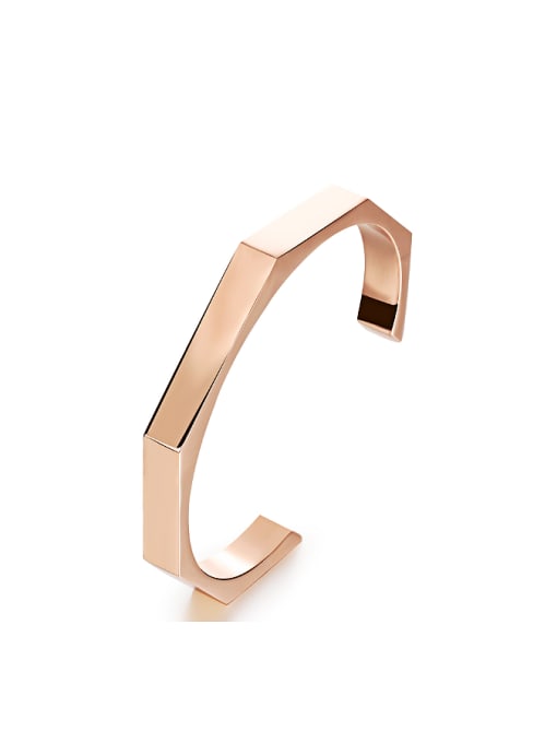 Rose Gold Simple Personalized Plating Titanium Opening Lovers Bangle