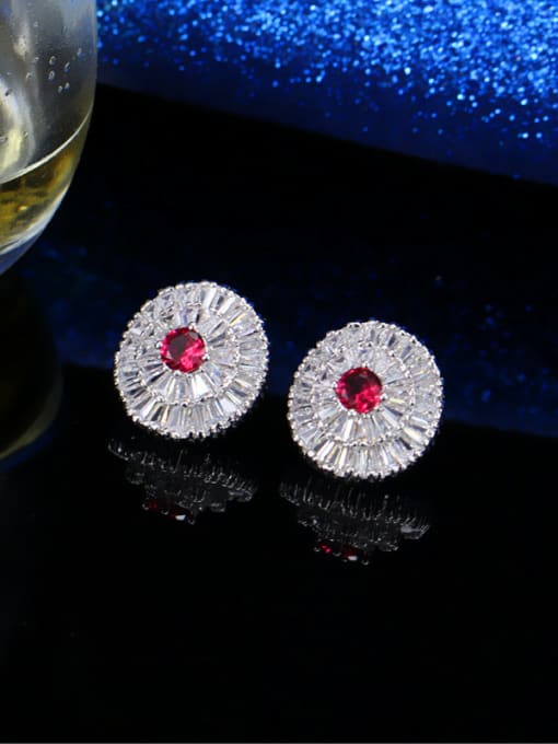 L.WIN Simple Style Noble Round Stud Cluster earring 2