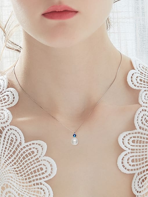 CEIDAI Vintage S925 Silver Pearl Necklace 1