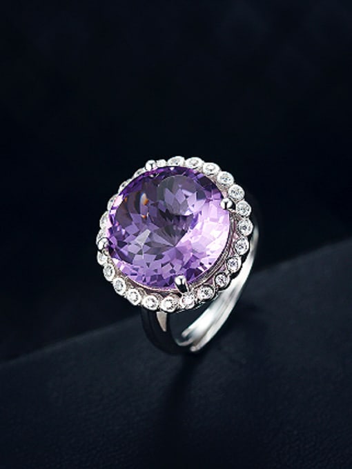 Deli Exaggerated Round Crystal Ring
