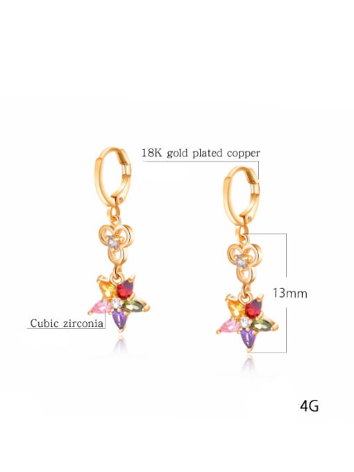 Open Sky Copper With 18k Gold Plated Fashion Flower Earrings 3