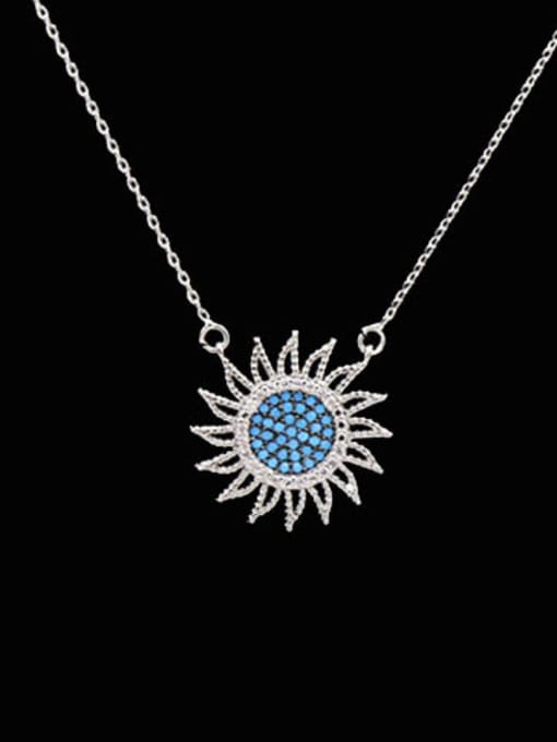 White + Blue Pine Sun Shaped Copper Necklace