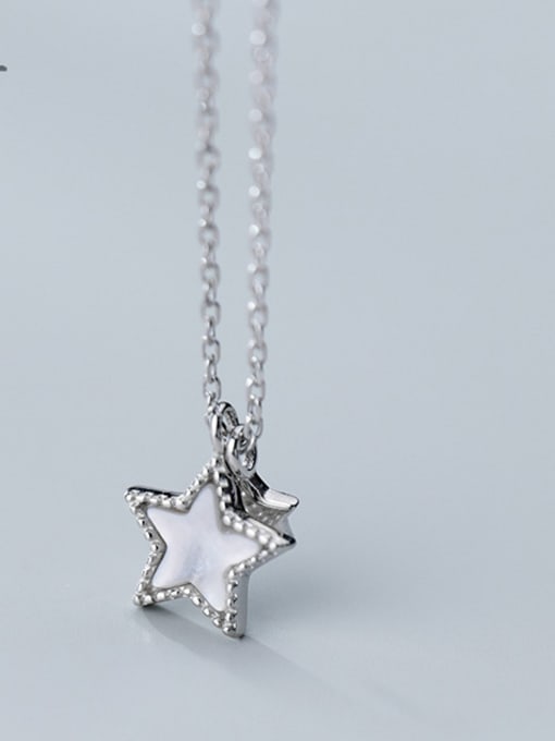 Rosh 925 Sterling Silver With Acrylic Simplistic Star Necklaces 0