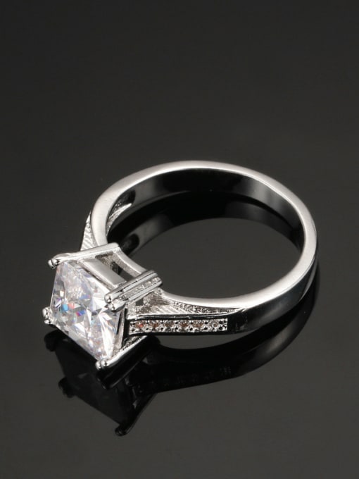 ZK Square AAA Zircon Platinum Plated Wedding Ring 2