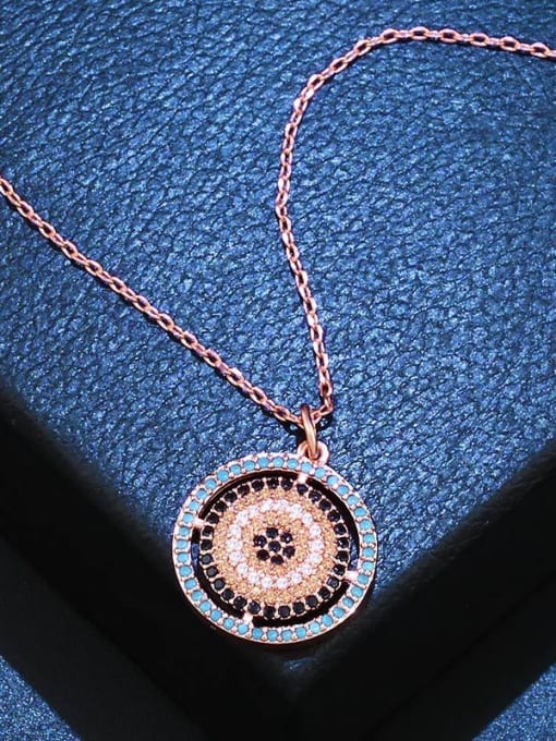 Rose Gold Copper With Cubic Zirconia Trendy Round Necklaces