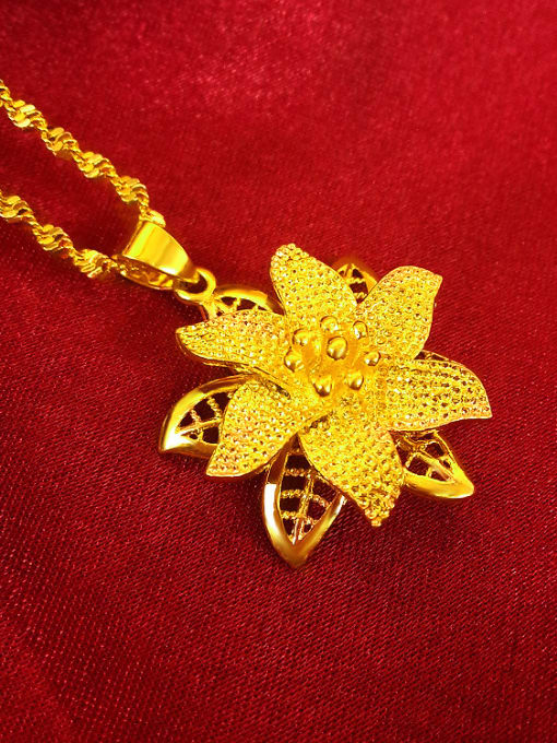 Neayou Gold Plated Flower Shaped Pendant 0