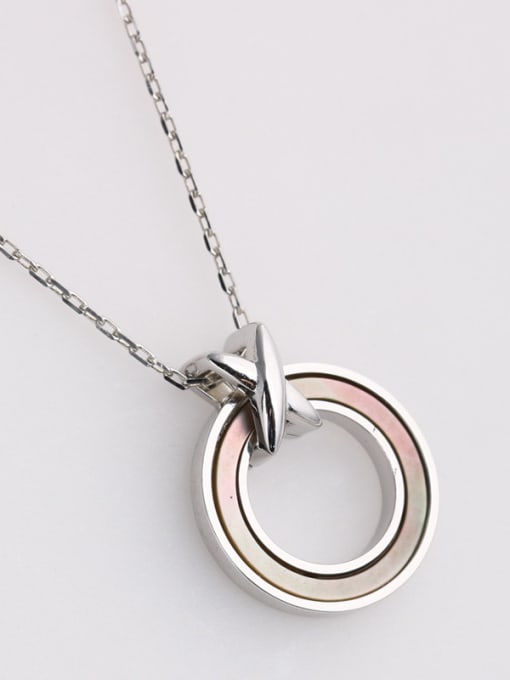 Dan 925 Sterling Silver With Enamel Simplistic Round Necklaces 1
