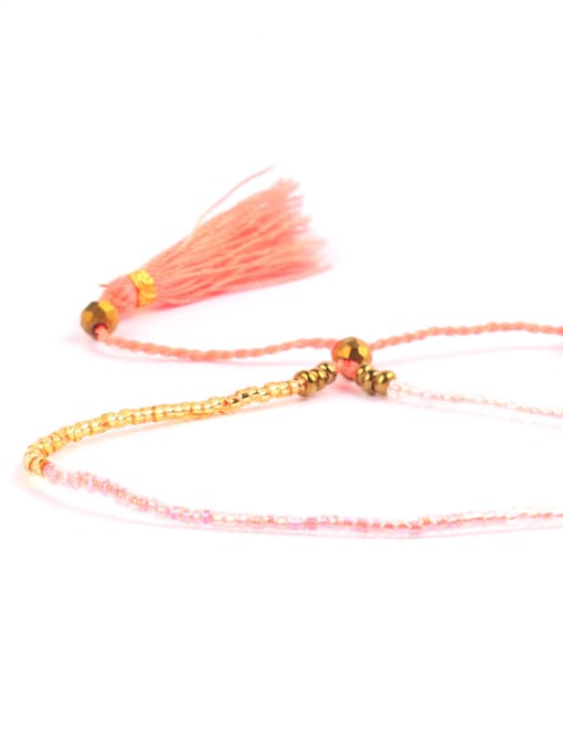 HB562-K Adjustable Bohemia Handmade Woven Tassel  Bracelet