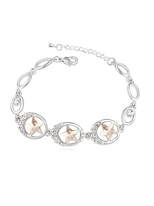 QIANZI Fashion Hollow Oval Star austrian Crystals Alloy Bracelet 0