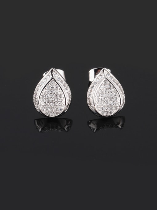 Qing Xing Water Drop AAA Zircon  stud Earring 0