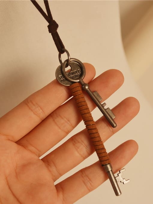 Dandelion Unisex Double Key Shaped Necklace 1