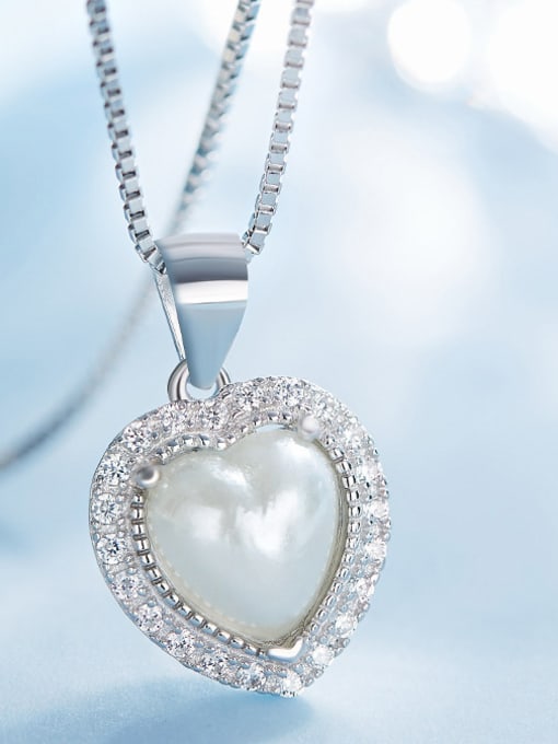 June 2018 2018 2018 S925 Silver Heart-shaped Necklace