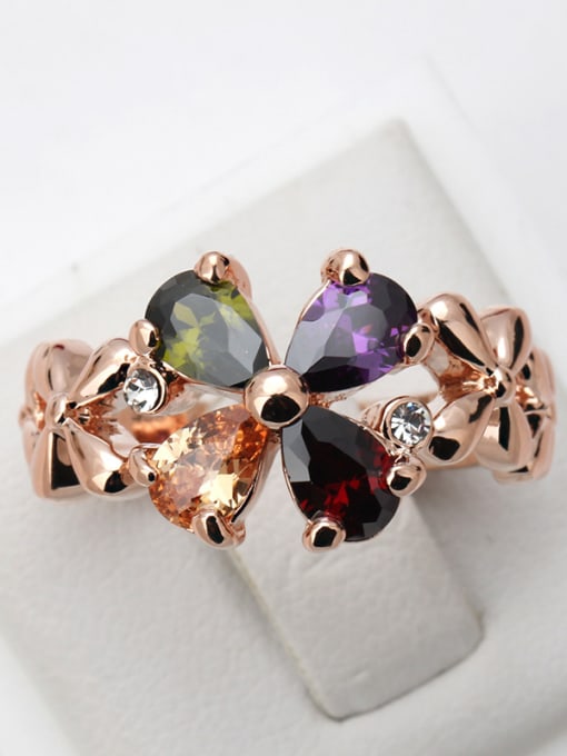 ZK Colorful Flower High Quality Women Party Ring 1