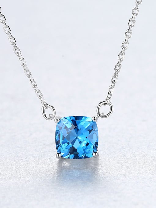 CCUI 925 Sterling Silver With Delicate Square Necklaces