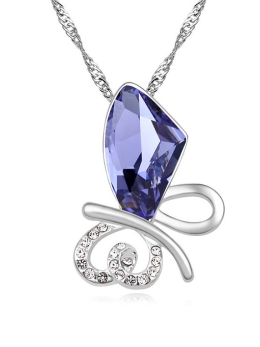 purple Elegant Shiny austrian Crystal Alloy Necklace