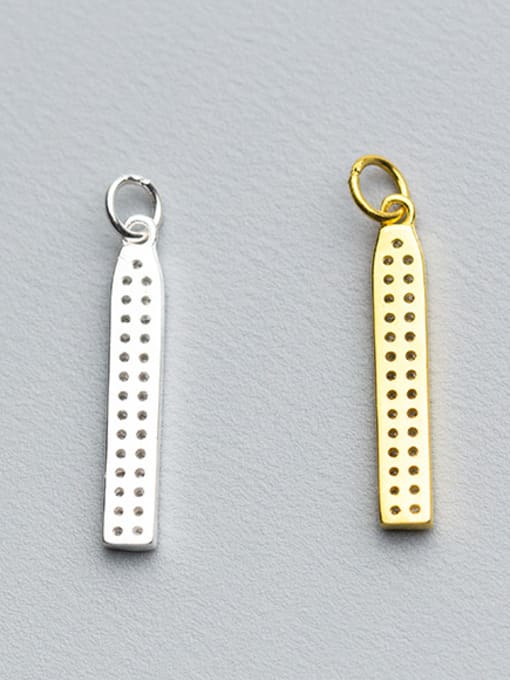 FAN 925 Sterling Silver With 18k Gold Plated Delicate Square Charms 1