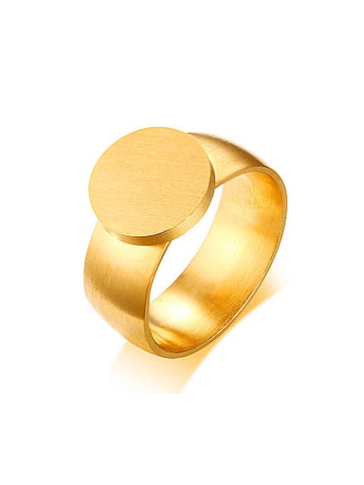 CONG All-match Gold Plated Round Shaped Matte Finished Ring 0