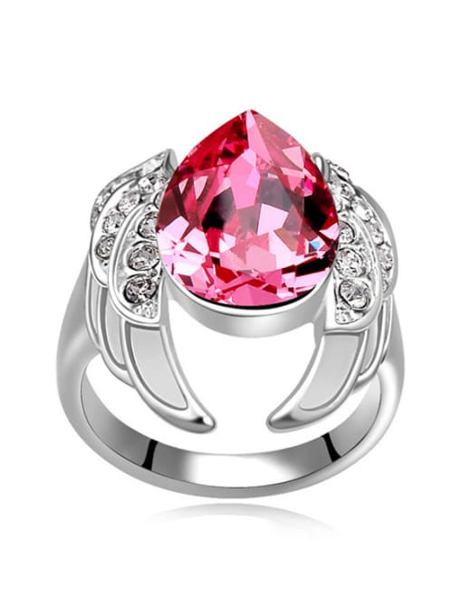 pink Fashion Water Drop austrian Crystals Alloy Ring
