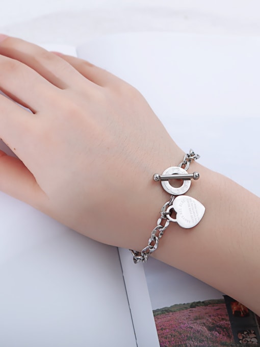 Open Sky Stainless Steel With Rose Gold Plated Classic Heart Bracelets 1