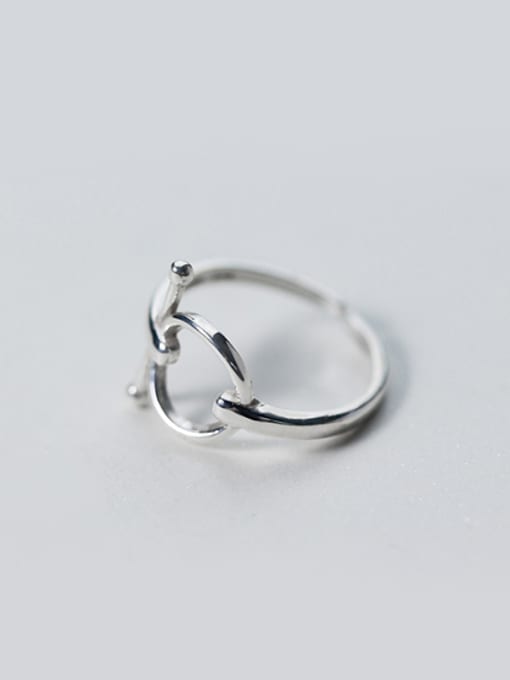 Rosh Personality Hollow Geometric Shaped S925 Silver Ring