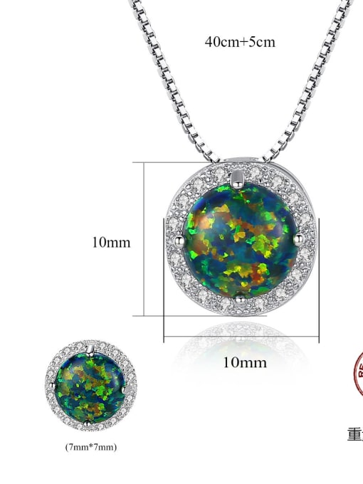 CCUI Sterling Silver multicolored round opal  Necklace 4
