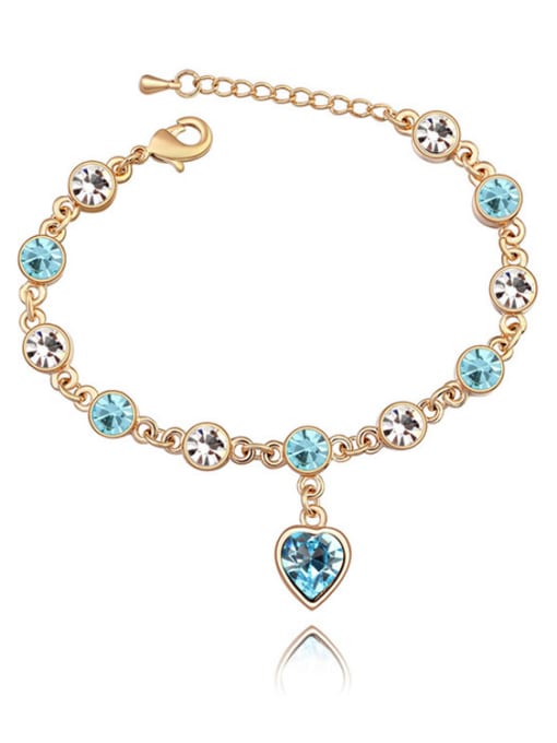 blue Fashion Cubic austrian Crystals Heart Alloy Bracelet