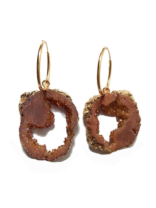 Tess Exaggerated Hollow Irregular Agate Stone Earrings