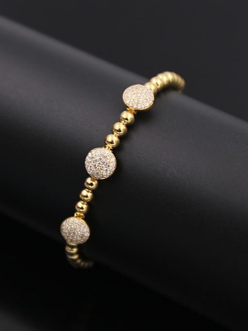 Golden Small Round Zircon Bracelet