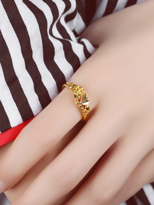 Open Sky 24K Gold Plated Flowery Opening Ring 1