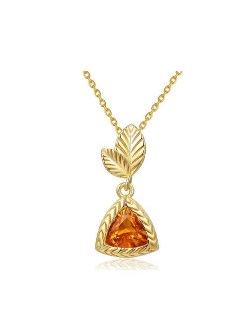 ZK Triangle Yellow Crystal Silver Women pendant 0