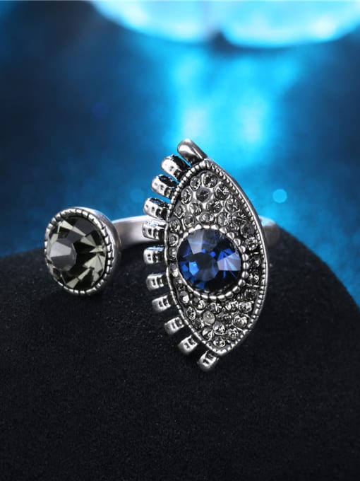 Ronaldo Personality Open Design  Eye Shaped Zircon Ring 2