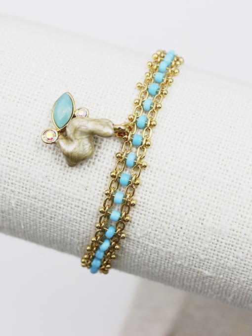 Lang Tony Adjustable Rabbit Shaped Natural Stone Bracelet 2