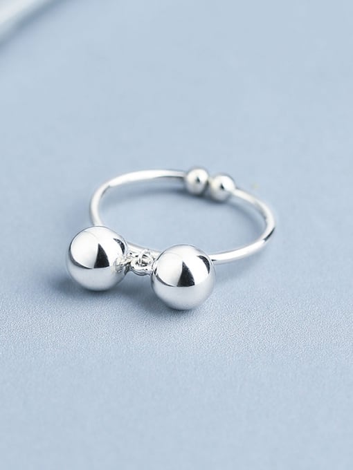 One Silver Women All-match Round Shaped Ring 2