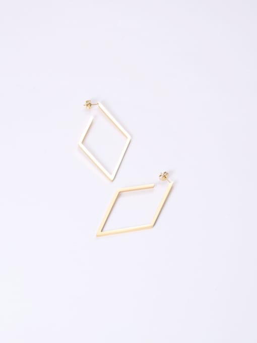 GROSE Titanium With Gold Plated Simplistic Hollow Geometric Drop Earrings 0
