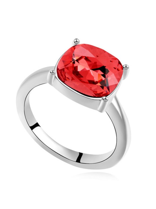 Red Simple austrian Crystal Alloy Ring