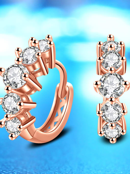 Rose Gold White Gold Plated Fashionable Shining Clip Earrings