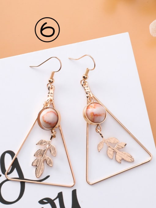 6#H7301 Alloy With Gold Plated Fashion Flower Chandelier Earrings